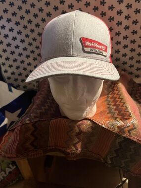 Park Place RV Odessa Texas Logo Trucker Hat - Light Gray with Red Trim